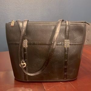 Brighton Genuine Leather Over the Shoulder Bag, Black